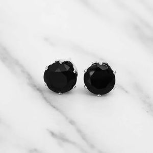 💗 Hypoallergenic Stainless Steel Black Crystal Earrings 6mm NEW